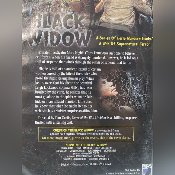 Curse Of The Black Widow VHS Collector's Edition 1999 Horror - Picture 4 of 6